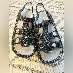 Alegria Kleo Blissful Multicolor Leather Comfort Sandals Women's EU38 Size 8/8.5
